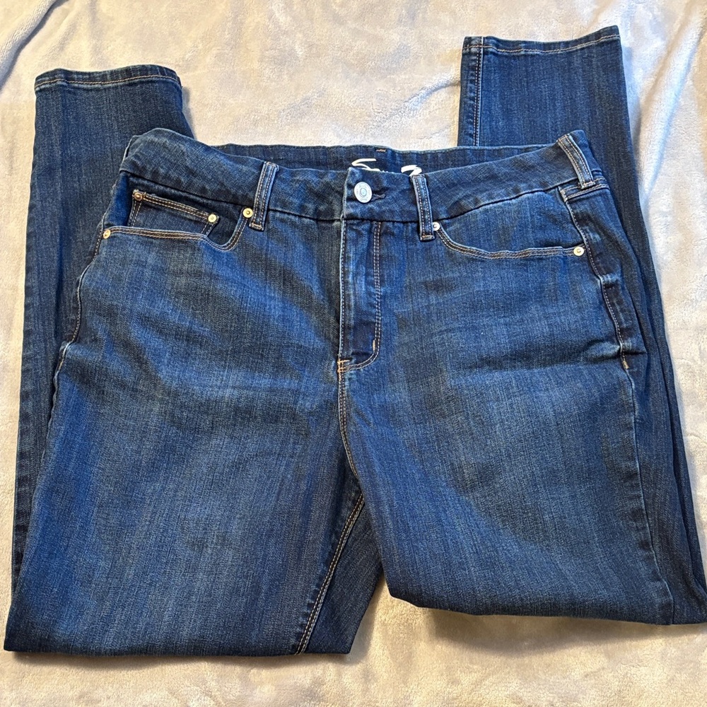 Seven7 Women's Dark Blue Straight Leg Jeans